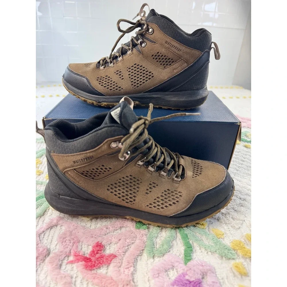 Northside Mens Waterproof Hiking Boots Brown Black Mid Top Trail Shoes Size 11
